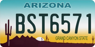 AZ license plate BST6571