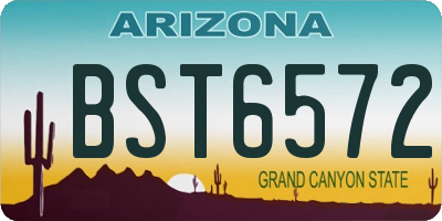 AZ license plate BST6572