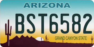 AZ license plate BST6582