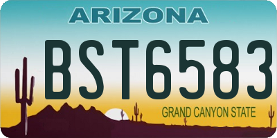 AZ license plate BST6583