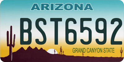 AZ license plate BST6592