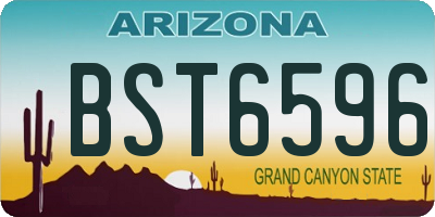 AZ license plate BST6596
