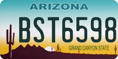 AZ license plate BST6598