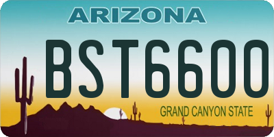 AZ license plate BST6600