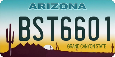 AZ license plate BST6601