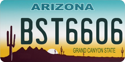 AZ license plate BST6606