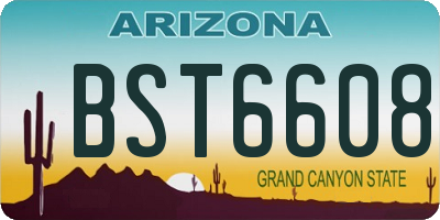 AZ license plate BST6608