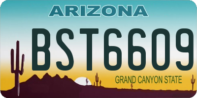 AZ license plate BST6609