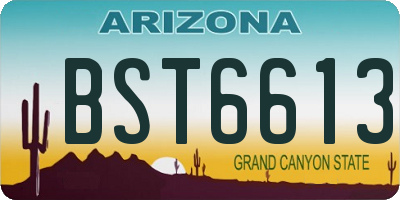 AZ license plate BST6613