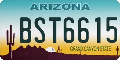 AZ license plate BST6615