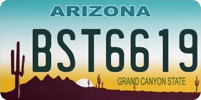 AZ license plate BST6619