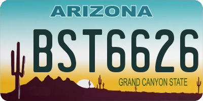 AZ license plate BST6626