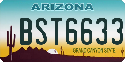 AZ license plate BST6633