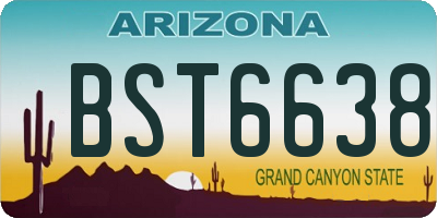 AZ license plate BST6638