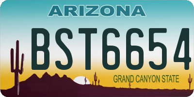 AZ license plate BST6654