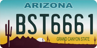 AZ license plate BST6661