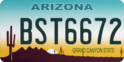 AZ license plate BST6672