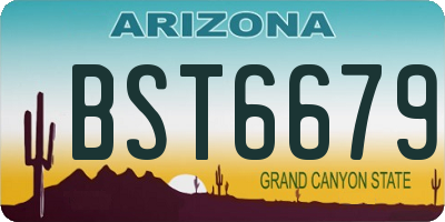 AZ license plate BST6679