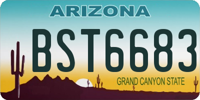 AZ license plate BST6683