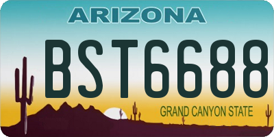 AZ license plate BST6688