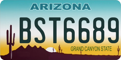 AZ license plate BST6689