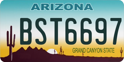 AZ license plate BST6697