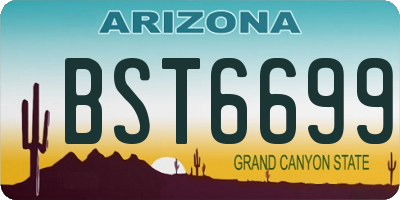 AZ license plate BST6699
