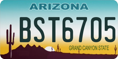 AZ license plate BST6705