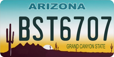 AZ license plate BST6707