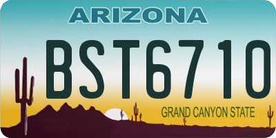 AZ license plate BST6710