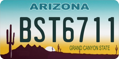 AZ license plate BST6711