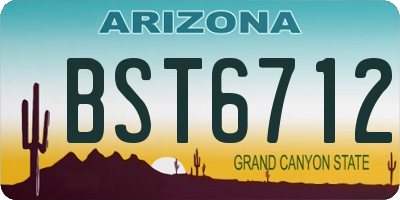 AZ license plate BST6712