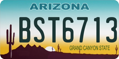 AZ license plate BST6713