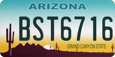 AZ license plate BST6716