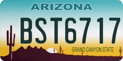 AZ license plate BST6717