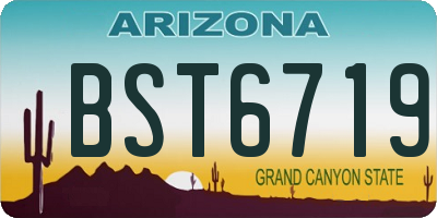 AZ license plate BST6719