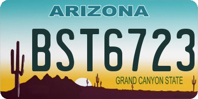 AZ license plate BST6723