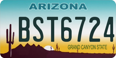 AZ license plate BST6724