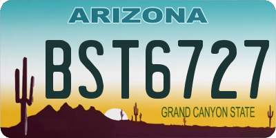 AZ license plate BST6727