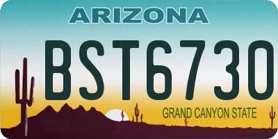 AZ license plate BST6730