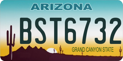 AZ license plate BST6732