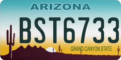 AZ license plate BST6733