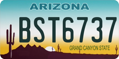 AZ license plate BST6737