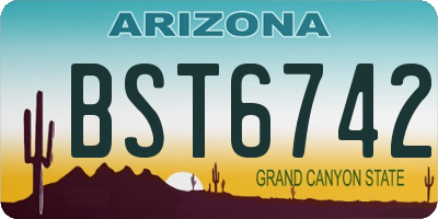 AZ license plate BST6742