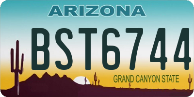 AZ license plate BST6744