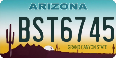 AZ license plate BST6745