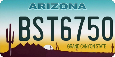 AZ license plate BST6750