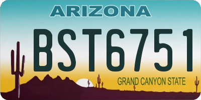 AZ license plate BST6751