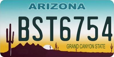 AZ license plate BST6754