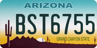 AZ license plate BST6755